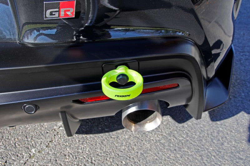 Perrin 2020 Toyota Supra Tow Hook Kit (Rear) - Neon Yellow