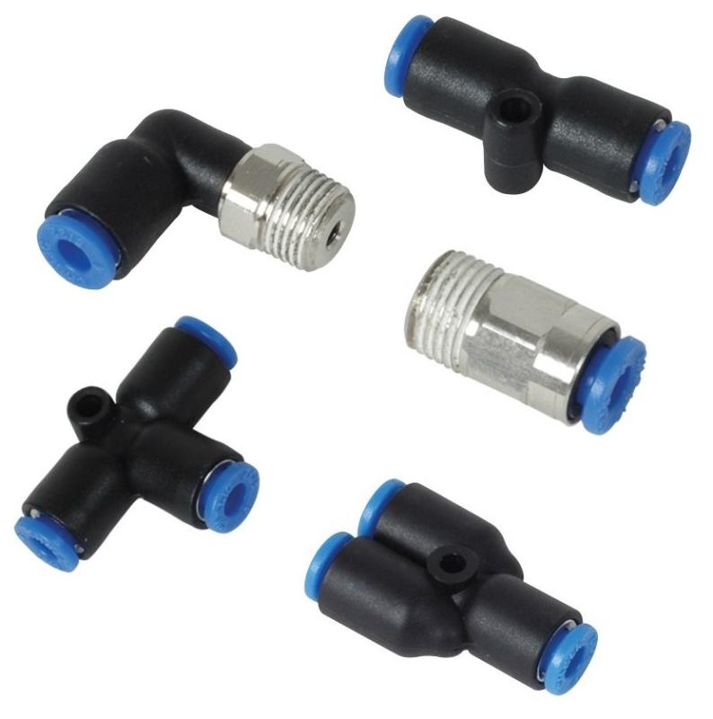 Vibrant Union Straight Pneumatic Vacuum Fitting - for use with 5/32in (4mm) OD tubing