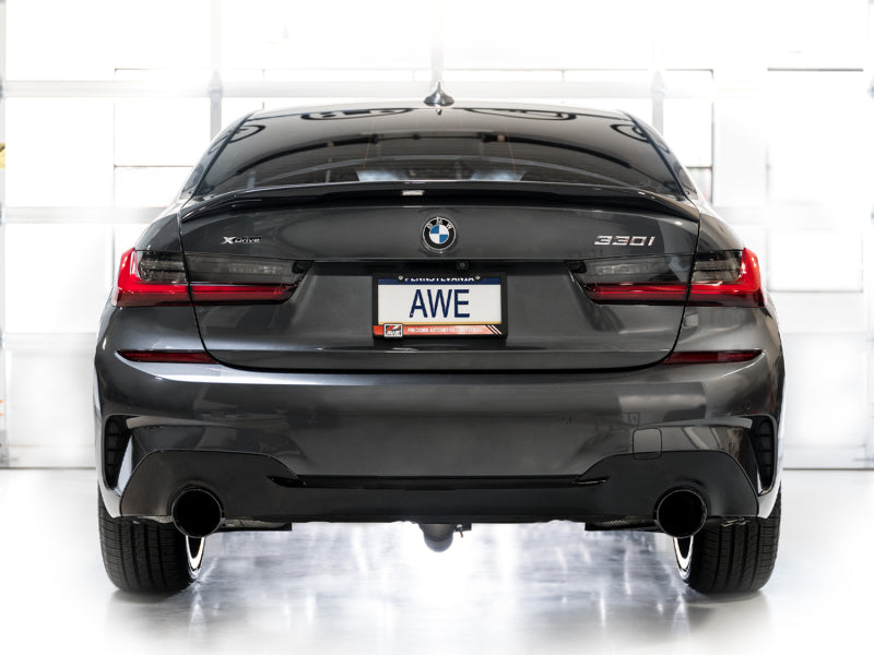 AWE 19-23 BMW 330i / 21-23 BMW 430i Base G2X Touring Axle Back Exhaust - Diamond Black - Precision R