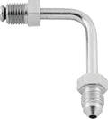 Twin Power Stainless Brake Fitting Male 3/8-24 Inverted Flare to AN-3 Male 90 Adaptor Tube Short