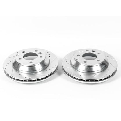 Power Stop 07-15 Audi Q7 Rear Evolution Drilled & Slotted Rotors - Pair