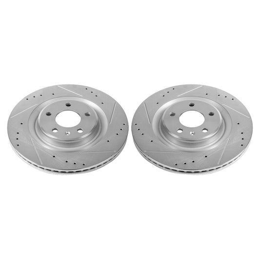 Power Stop 17-19 Audi A4 Rear Evolution Drilled & Slotted Rotors - Pair