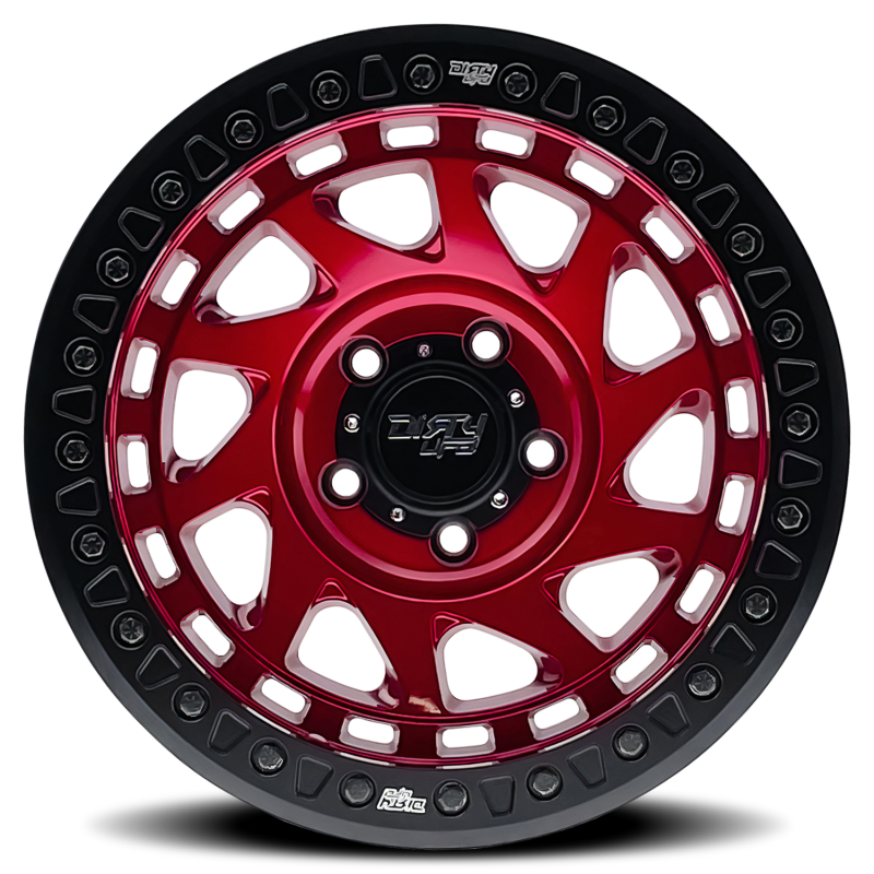 Dirty Life 9313 Enigma Race 17x9 / 8x165.1 BP / -12mm Offset / 130.8mm Hub Crimson Candy Red Wheel