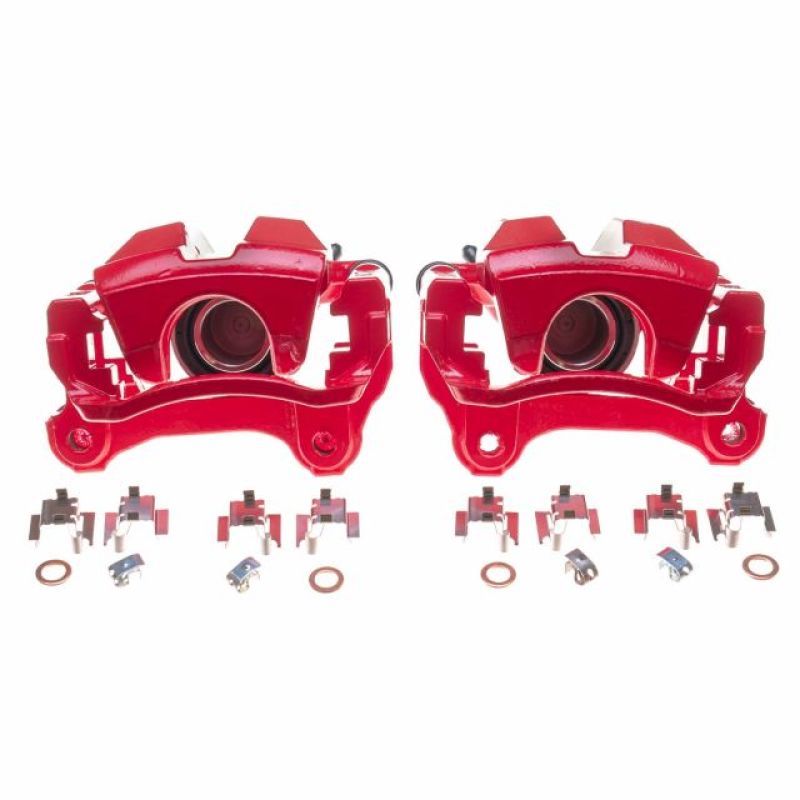 Power Stop 13-18 Lexus GS350 Rear Red Calipers w/Brackets - Pair