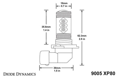 Diode Dynamics 9005 XP80 LED - Cool - White (Pair)