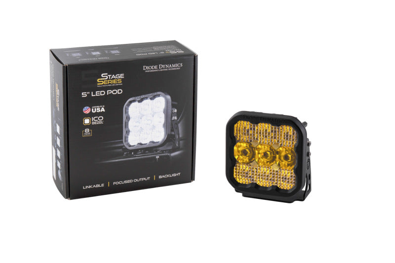 Diode Dynamics SS5 LED Pod Pro - Yellow Combo (Single)