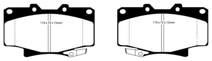 EBC 96-97 Lexus LX450 4.5 Yellowstuff Front Brake Pads