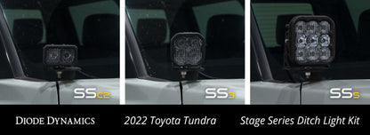 Diode Dynamics 2022 Toyota Tundra SS5 Pro Stage Series Ditch Light Kit - Yellow Combo