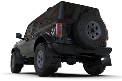 Rally Armor 21-24 Ford Bronco (Plstc Bmpr + RR - NO Rptr/Sprt) Blk Mud Flap w/Met. Blk Logo