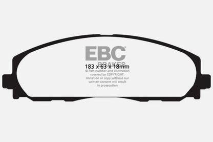 EBC 12+ Chrysler Town & Country 3.6 Yellowstuff Front Brake Pads