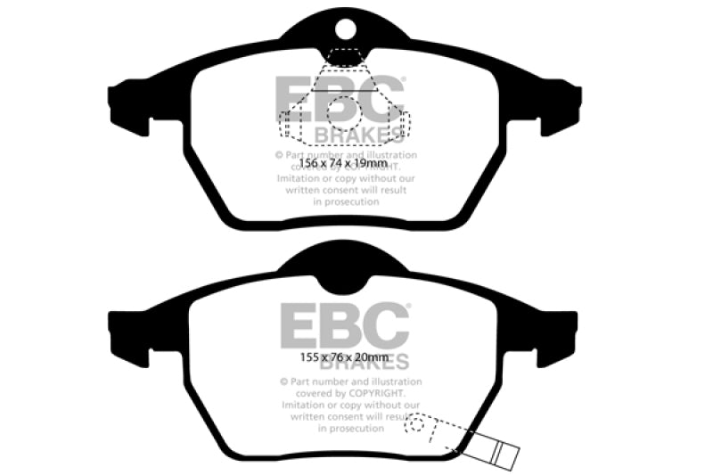 EBC 99-02 Saab 9-3 2.0 Turbo Redstuff Front Brake Pads