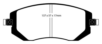 EBC 04-06 Saab 9-2X 2.0 Turbo Redstuff Front Brake Pads