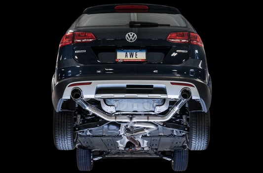 AWE Tuning VW MK7 Golf Alltrack/Sportwagen 4Motion Track Edition Exhaust - Polished Silver Tips - Precision R