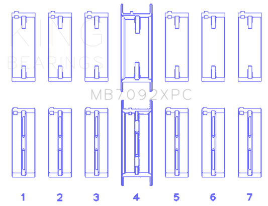 King Nissan RB26DETT 24V (Size 0.25) Coated Performance Main Bearing Set