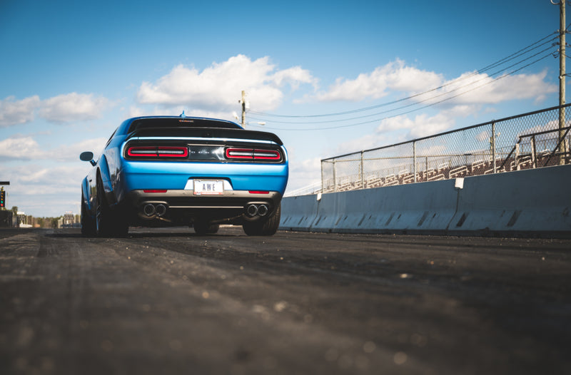 AWE Tuning 2015+ Dodge Challenger 6.4L/6.2L SC Track Edition Exhaust - Quad Chrome Silver Tips - Precision R