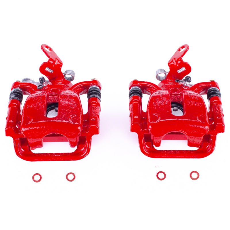 Power Stop 15-18 Volkswagen Golf Rear Red Calipers w/Brackets - Pair