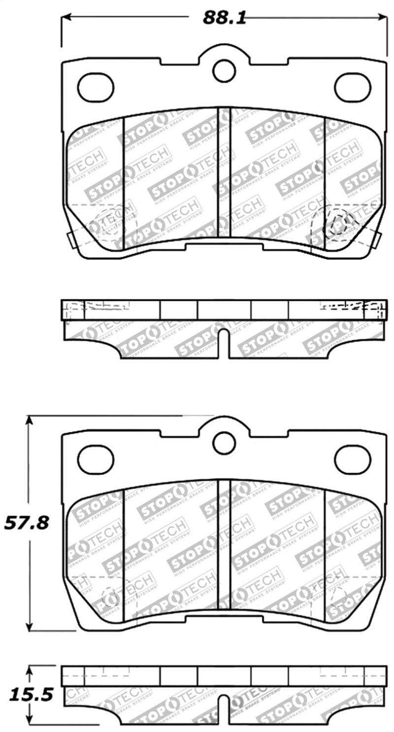 StopTech Performance 06 Lexus GS300/430 / 07-08 GS350 / 06-08 IS250/350 Rear Brake Pads