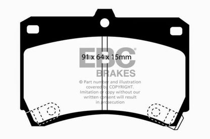 EBC 94-97 Ford Aspire 1.3 manual Ultimax2 Front Brake Pads