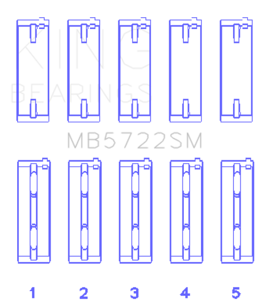 King Engine Bearings Mitsubishi 4B11T Turbo Evo X/2007-> (Size +0.50mm) Main Bearing Set