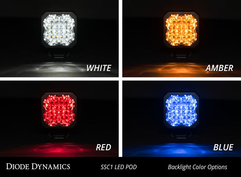 Diode Dynamics Stage Series C1 LED Pod Sport - White Wide Standard RBL Each