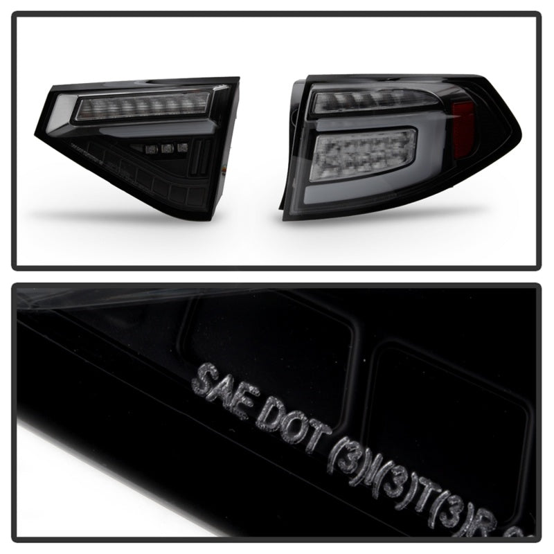 Spyder 08-14 Subara Impreza WRX Hatchback LED Tail Lights Seq Signal Blk Smoke ALT-YD-SI085D-SEQ-BSM