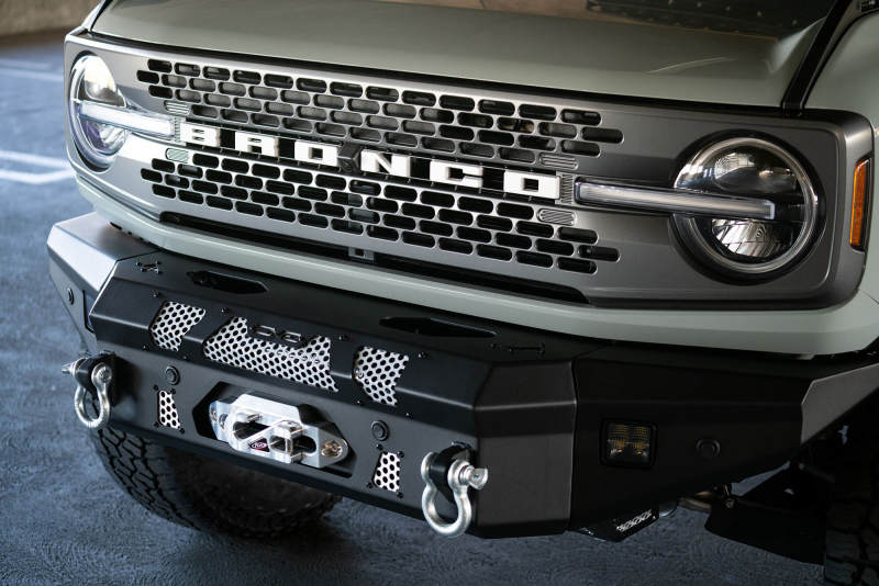 DV8 Offroad 2021+ Ford Bronco Front Bumper Winch Capable w/ Optional Bull Bar/Aux Light Opening