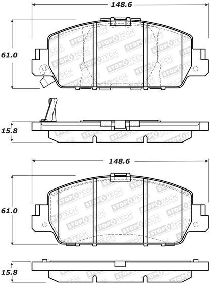 StopTech Street Performance 13-15 Honda Accord EX/EXL Front Brake Pads