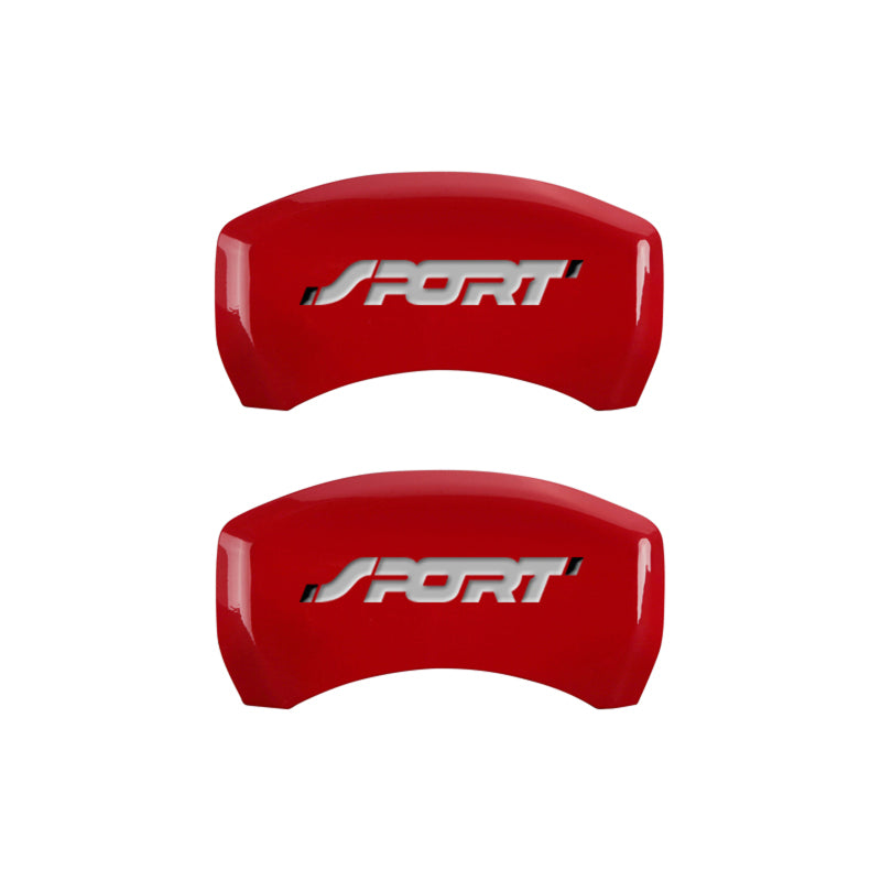 MGP 4 Caliper Covers Engraved Front & Rear No bolts/Sport Red finish silver ch