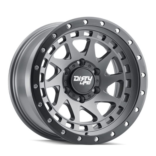 Dirty Life 9311 Enigma Pro 17x9/5x127 BP/-12mm Offset/71.5mm Hub Satin Graphite Wheel - Beadlock