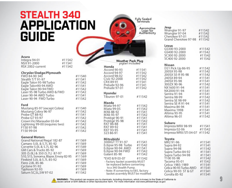 Aeromotive 340 Series Stealth In-Tank E85 Fuel Pump - Offset Inlet