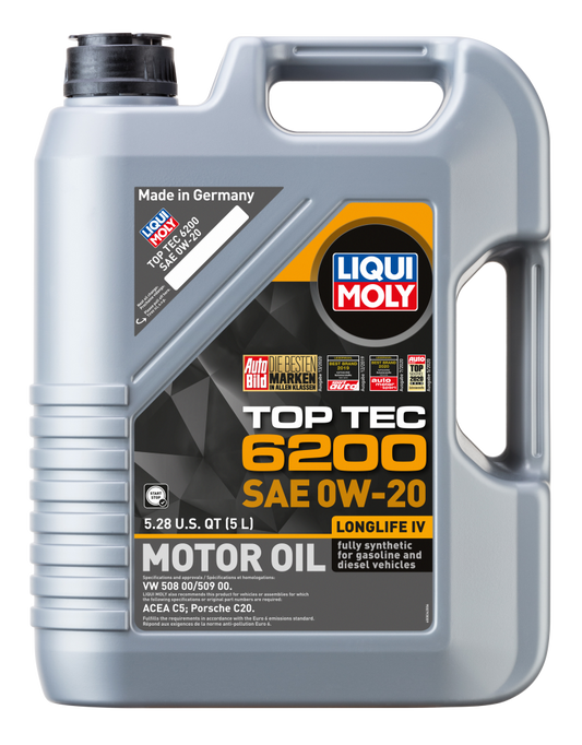 LIQUI MOLY 5L Top Tec 6200 Motor Oil SAE 0W20