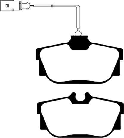 EBC 00 Volkswagen Eurovan 2.8 (ATE) with Wear Leads Ultimax2 Rear Brake Pads