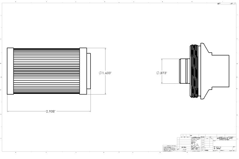 Aeromotive In-Line Fuel Filter 40-M Stainless Mesh Element ORB-10 Port (Bright-Dip Black) 2in. OD