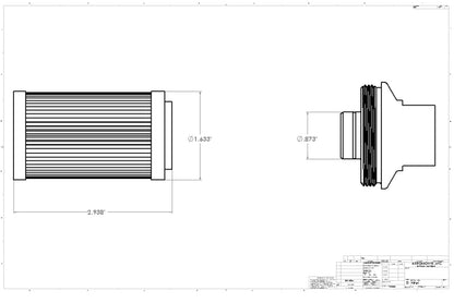 Aeromotive In-Line Fuel Filter 40-M Stainless Mesh Element ORB-10 Port (Bright-Dip Black) 2in. OD