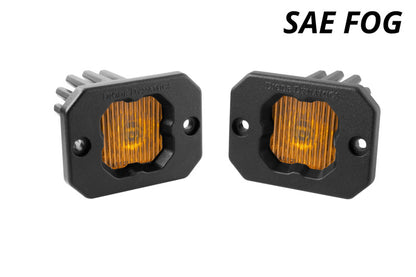 Diode Dynamics Stage Series C1 LED Pod - Yellow SAE Fog Flush ABL (Pair)