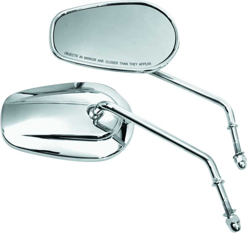 Bikers Choice Chrome Tapered Long Stem Mirrors Pr