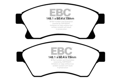 EBC 11+ Chevrolet Cruze 1.4 Turbo (10.9 inch front rotor) Ultimax2 Front Brake Pads