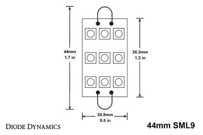 Diode Dynamics 44mm SML9 LED Bulb - Amber (Pair)