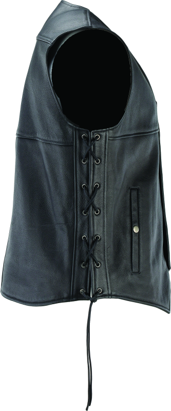 River Road Old Skool Leather Vest Black - Large