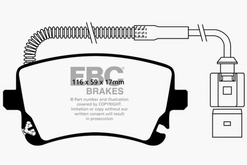 EBC 09-11 Audi A6 Quattro 3.0 Supercharged Greenstuff Rear Brake Pads