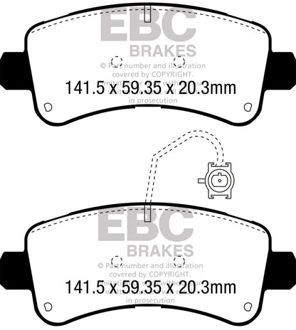 EBC 14-16 Ram Trucks Promaster 3.6 Ultimax2 Rear Brake Pads