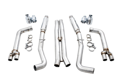 AWE Tuning 2015+ Dodge Challenger 6.4L/6.2L SC Track Edition Exhaust - Quad Chrome Silver Tips - Precision R