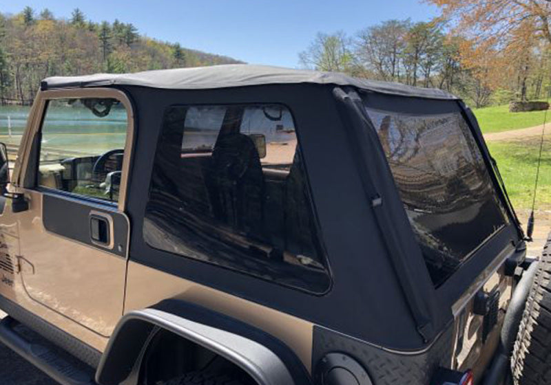 Rampage 18-21 Jeep Wrangler (JL) Unlimited Frameless TrailView Fastback Soft Top Kit - Black Diamond