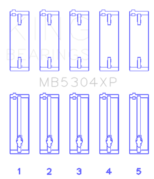 King Mazda B6/B6-T/ZM/B3/B5 (Size +0.5) Main Bearing Set