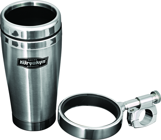 Kuryakyn Drink Holder With Stainless Steel Mug 1in Bar Clamp Chrome