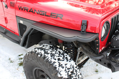 Fishbone Offroad 97-06 Jeep Wrangler TJ Steel Tube Fenders Rear 3In Flare - Blk Textured Powdercoat