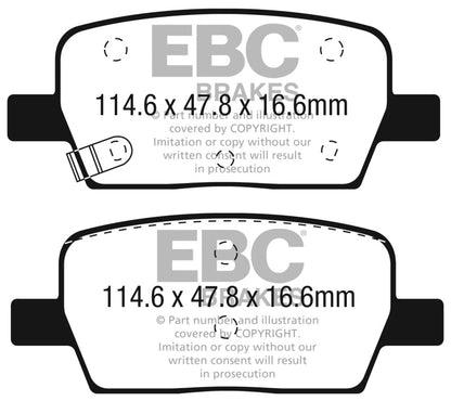 EBC 2016+ Cadillac CT6 2.0L Turbo Ultimax2 Rear Brake Pads