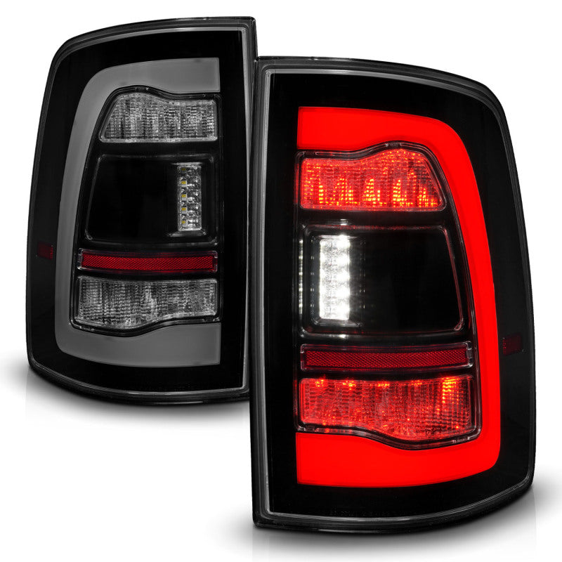 ANZO 09-18 Dodge Ram 1500 Sequential LED Taillights Smoke Black