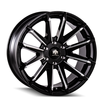 Mayhem 8109 Crossfire 22x9.5 / 5x150 BP / 25mm Offset / 110mm Hub Black w/ Milled Spokes Wheel