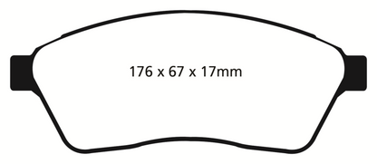 EBC 10-11 Cadillac SRX 2.8 Turbo Greenstuff Front Brake Pads